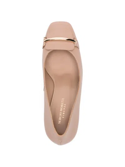 Sergio Moretti Firenze Square-toe Pumps In Neutral