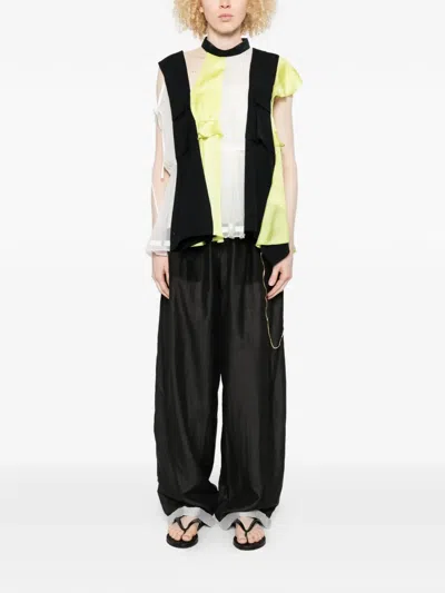 Sacai Ruffled Blouse In Blue