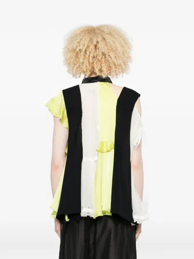 Sacai Ruffled Blouse In Blue