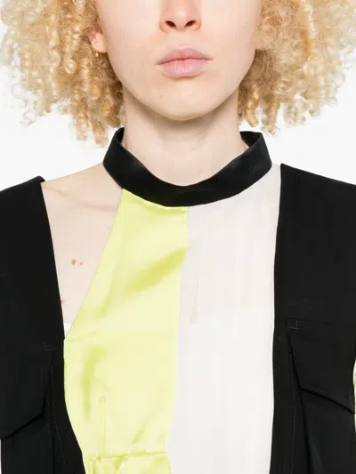 Sacai Ruffled Blouse In Blue