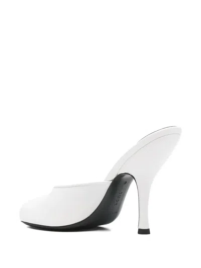 Jude Date 105 Peep-toe Leather Mules In White