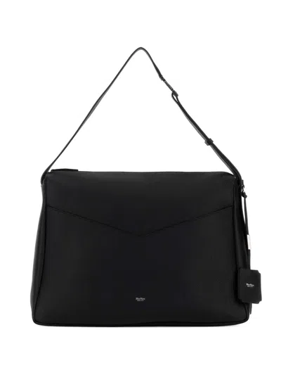 Max Mara Leather Kipperl Laptop Shoulder Bag Adjustable In Black