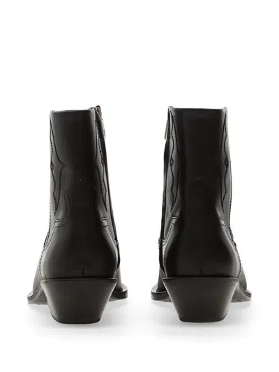 Represent Michael Zip Leather Boots In Black