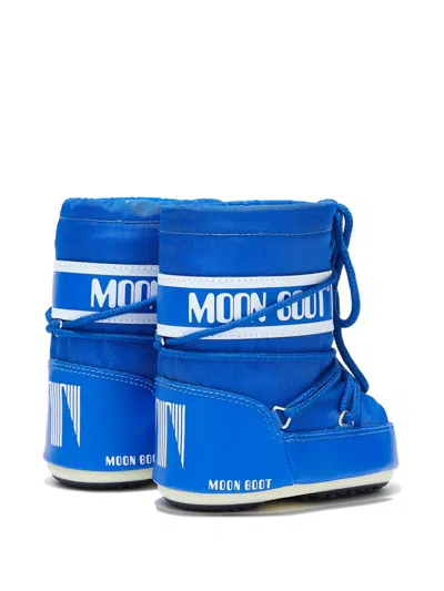 Moon Boot Icon Logo-print Laced Boots In Blue