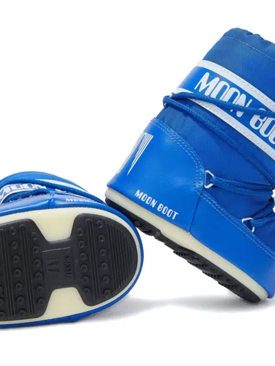 Moon Boot Icon Logo-print Laced Boots In Blue