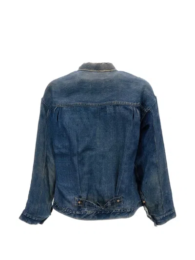 Junya Watanabe Printed Denim-effect Jacket In Blue