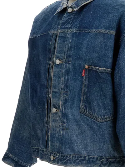 Junya Watanabe Printed Denim-effect Jacket In Blue