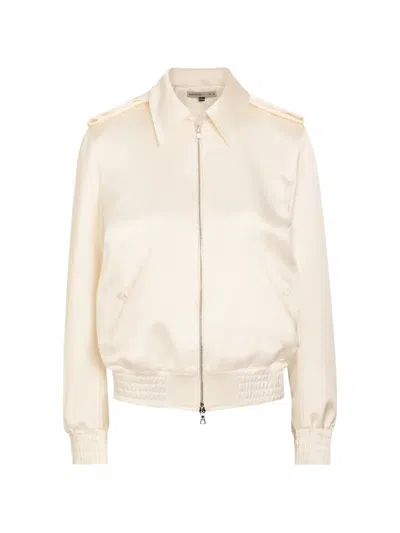 Aaron Esh Collared Bomber Jacket In Neutral