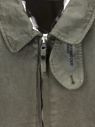 Massimo Osti Studio Collared Zip Jacket In Green