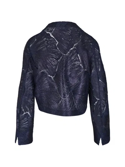 Akris Blue Cropped Jacket In Blue