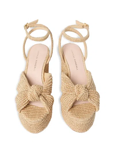 Loeffler Randall Raffia Knotted Chunky Platform Sandals In Natural