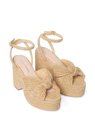 Loeffler Randall Raffia Knotted Chunky Platform Sandals In Natural