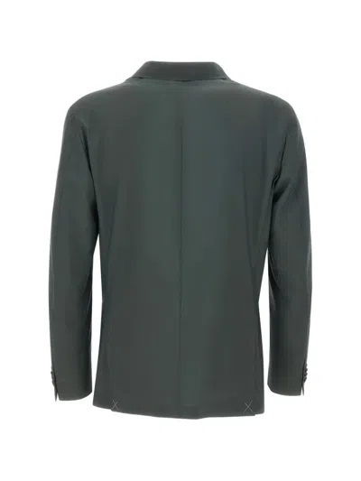 Corneliani Single-breasted Blazer In Green