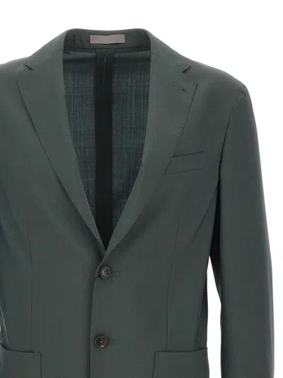 Corneliani Single-breasted Blazer In Green