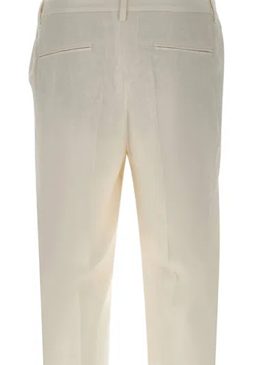 Devore Elasticated-pleated Trousers In Neutral