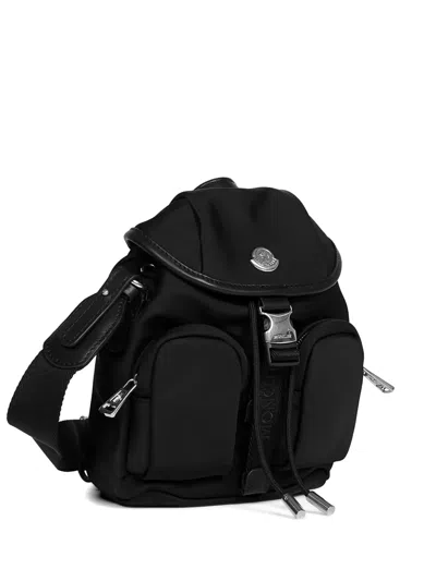 Moncler Functional Polyester Backpack With Multiple Pockets In Black