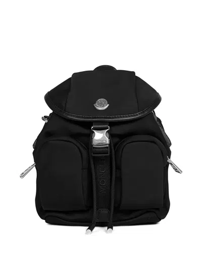 Moncler Functional Polyester Backpack With Multiple Pockets In Black