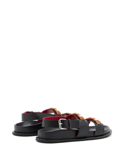 Plan C Buckle-strap Sandals In Black