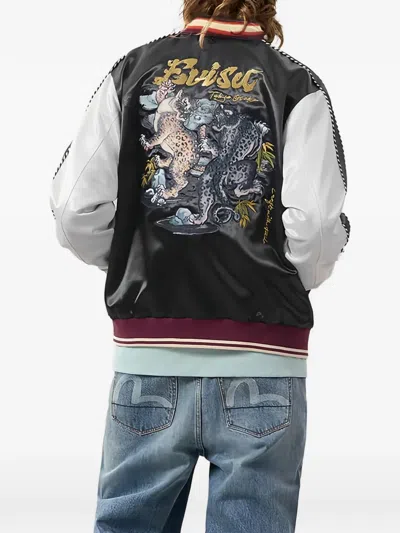 Evisu Leopard Embroidered Souvenir Jacket In Multi