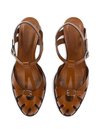Scarosso Giulia Fisherman Heeled Sandals In Brown