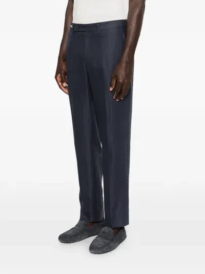 Corneliani Belt-loops Trousers In Blue