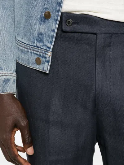 Corneliani Belt-loops Trousers In Blue