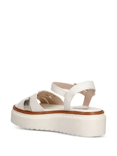 Liu •jo Leather Platform Sandals In White