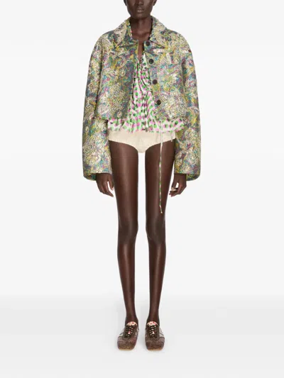 Dries Van Noten Jacquard-pattern Jacket In Green
