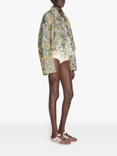 Dries Van Noten Jacquard-pattern Jacket In Green