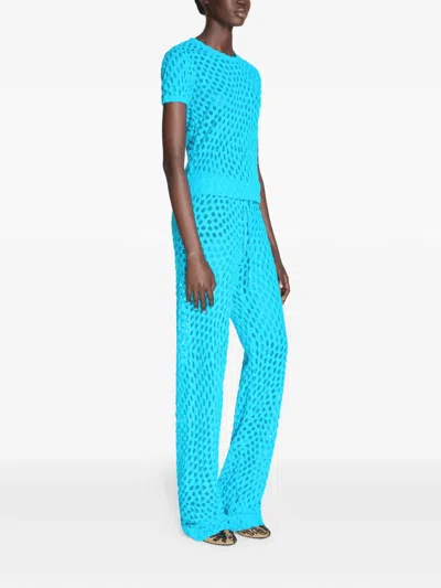 Dries Van Noten Dot-pattern Jersey T-shirt In Blue