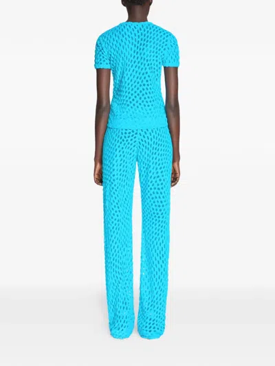 Dries Van Noten Dot-pattern Jersey T-shirt In Blue