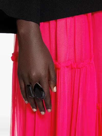 Dries Van Noten Open Gem Ring In Black
