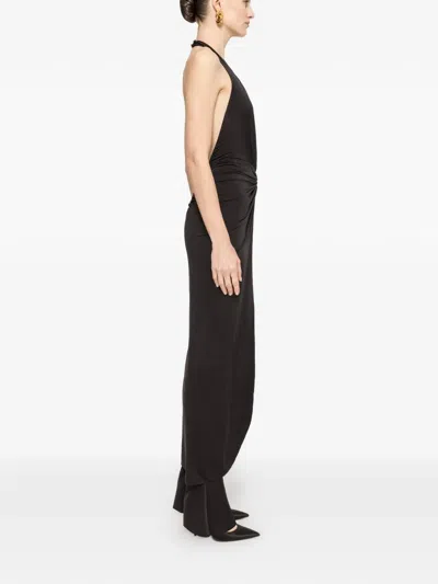 Nissa Backless Layered Jumpsuit In Black