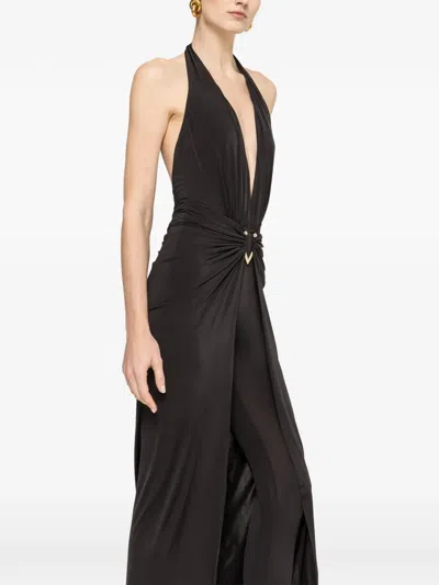 Nissa Backless Layered Jumpsuit In Black