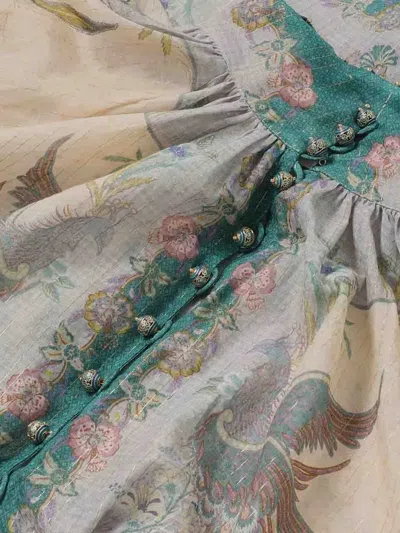Zimmermann Indra Printed Metallic Cotton And Silk-blend Blouse In Multi