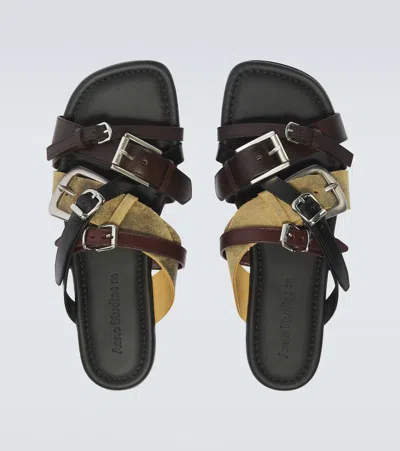 Acne Studios Leather Sandals In Multi