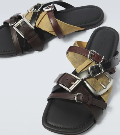 Acne Studios Leather Sandals In Multi