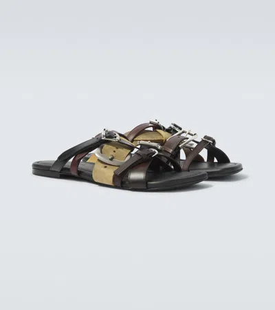 Acne Studios Leather Sandals In Multi
