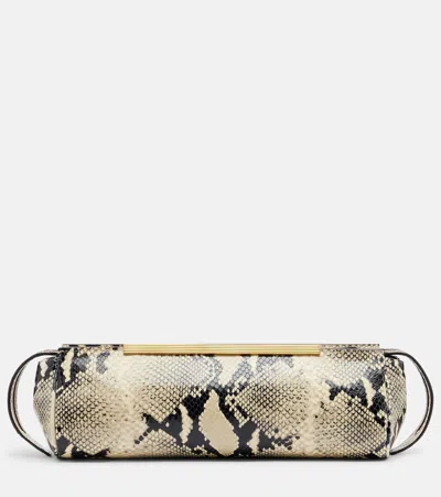Khaite Donna Snakeskin Embossed Evening Clutch In Multi