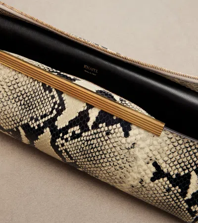 Khaite Donna Snakeskin Embossed Evening Clutch In Multi