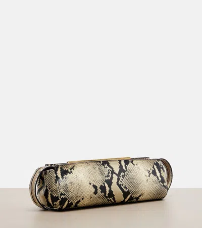 Khaite Donna Snakeskin Embossed Evening Clutch In Multi