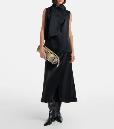 Khaite Donna Snakeskin Embossed Evening Clutch In Multi