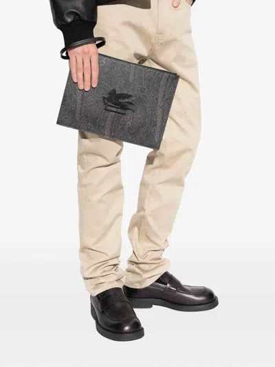 Etro Paisley Clutch Bag Rectangular Shape Wrist Strap