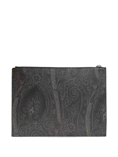 Etro Paisley Clutch Bag Rectangular Shape Wrist Strap