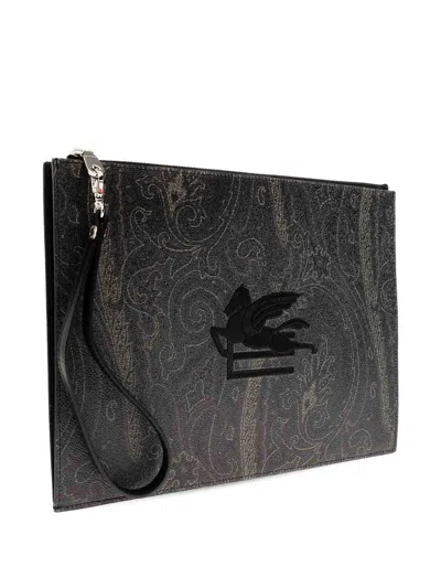 Etro Paisley Clutch Bag Rectangular Shape Wrist Strap