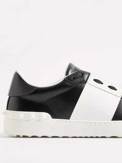 Valentino Garavani Open Leather Sneakers With Contrast Band And Stud Details Shoes In Black