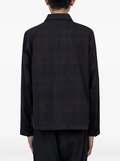 Another Aspect Check Zip Jacket In Blue