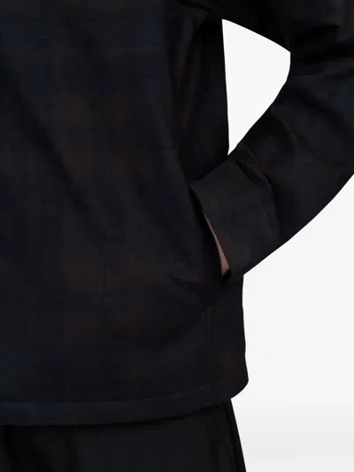 Another Aspect Check Zip Jacket In Blue