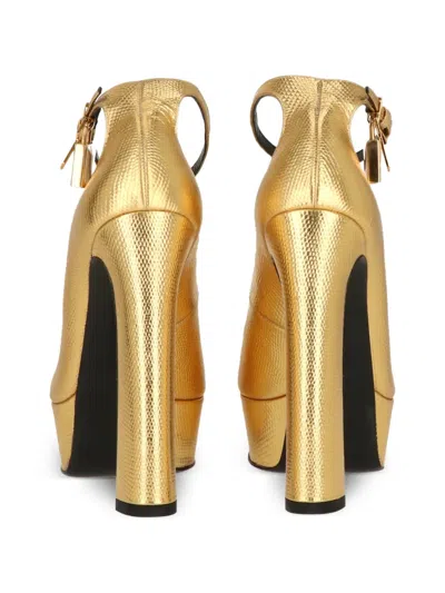 Tom Ford Padlock Peep-toe Platform Pumps In Multi