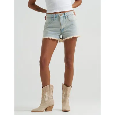 Wrangler Frayed Denim Shorts In White